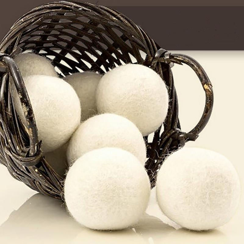 6 Peças de Bolas de Lã Reutilizáveis para Secadora de Roupas