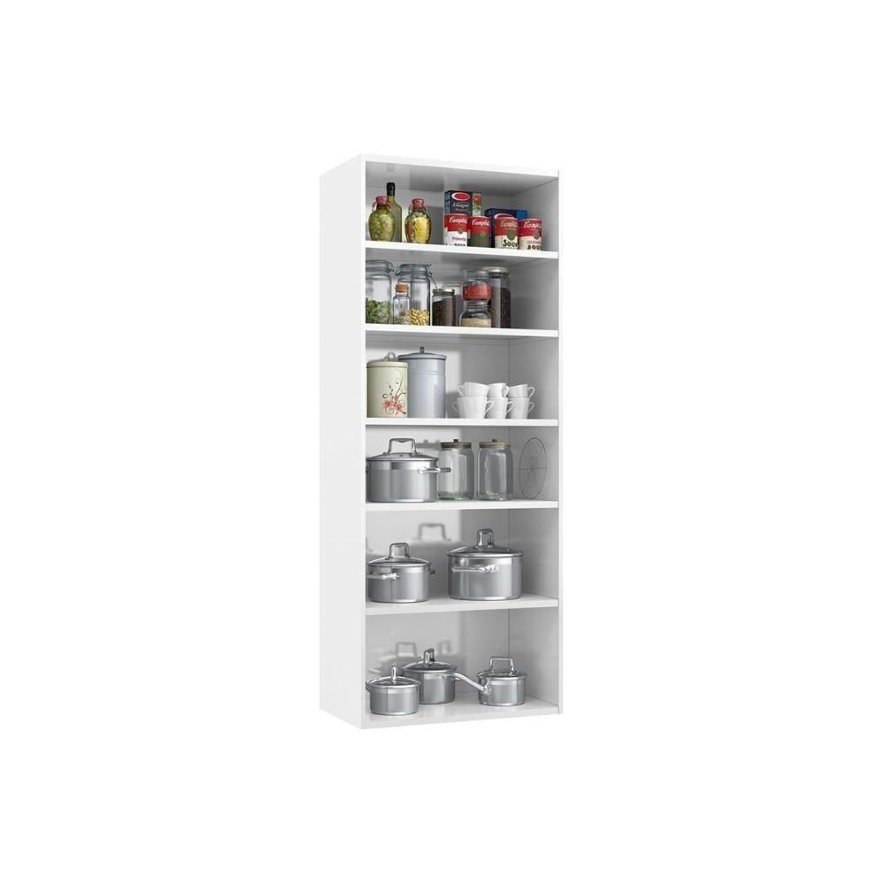 Cristaleira De Cozinha Paneleiro Diamante Aço C- 6 Portas (2 C- Vidro) 70cm Branco - Telasul