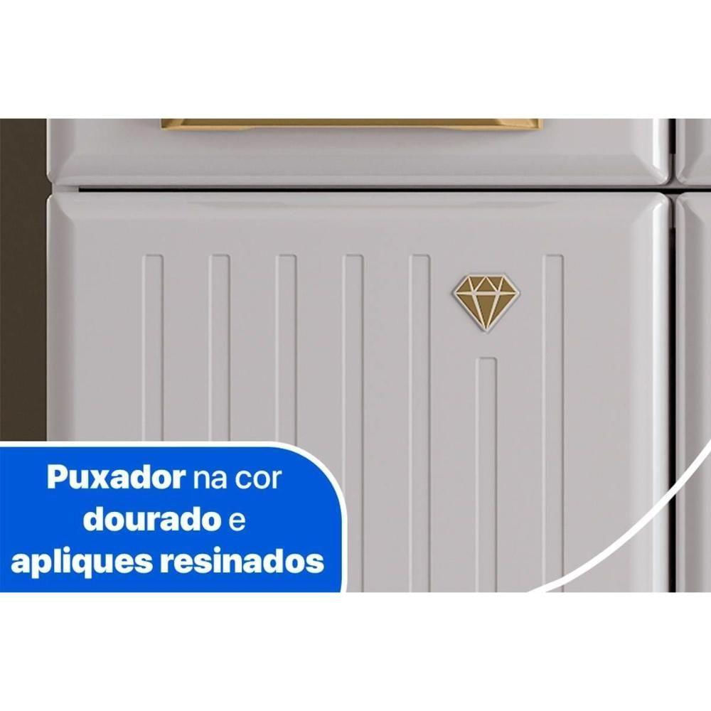 Cristaleira De Cozinha Paneleiro Diamante Aço C- 6 Portas (2 C- Vidro) 70cm Branco - Telasul