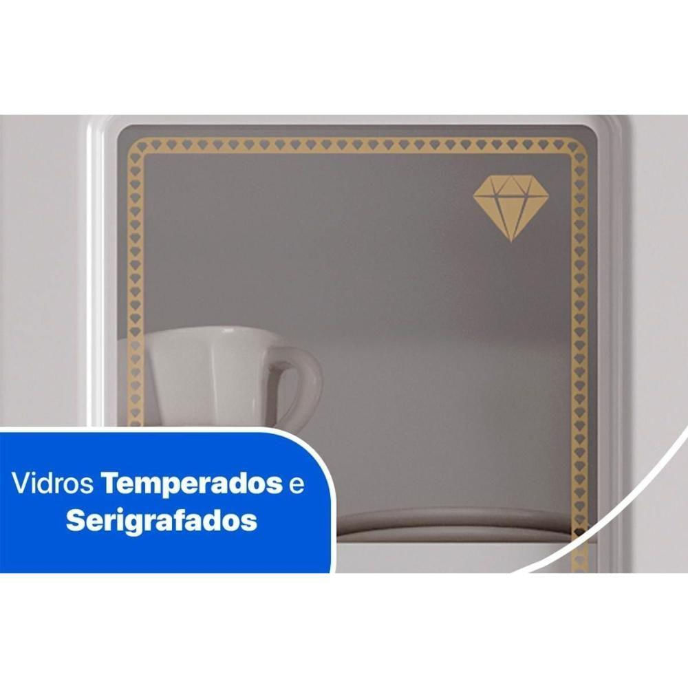 Cristaleira De Cozinha Paneleiro Diamante Aço C- 6 Portas (2 C- Vidro) 70cm Branco - Telasul