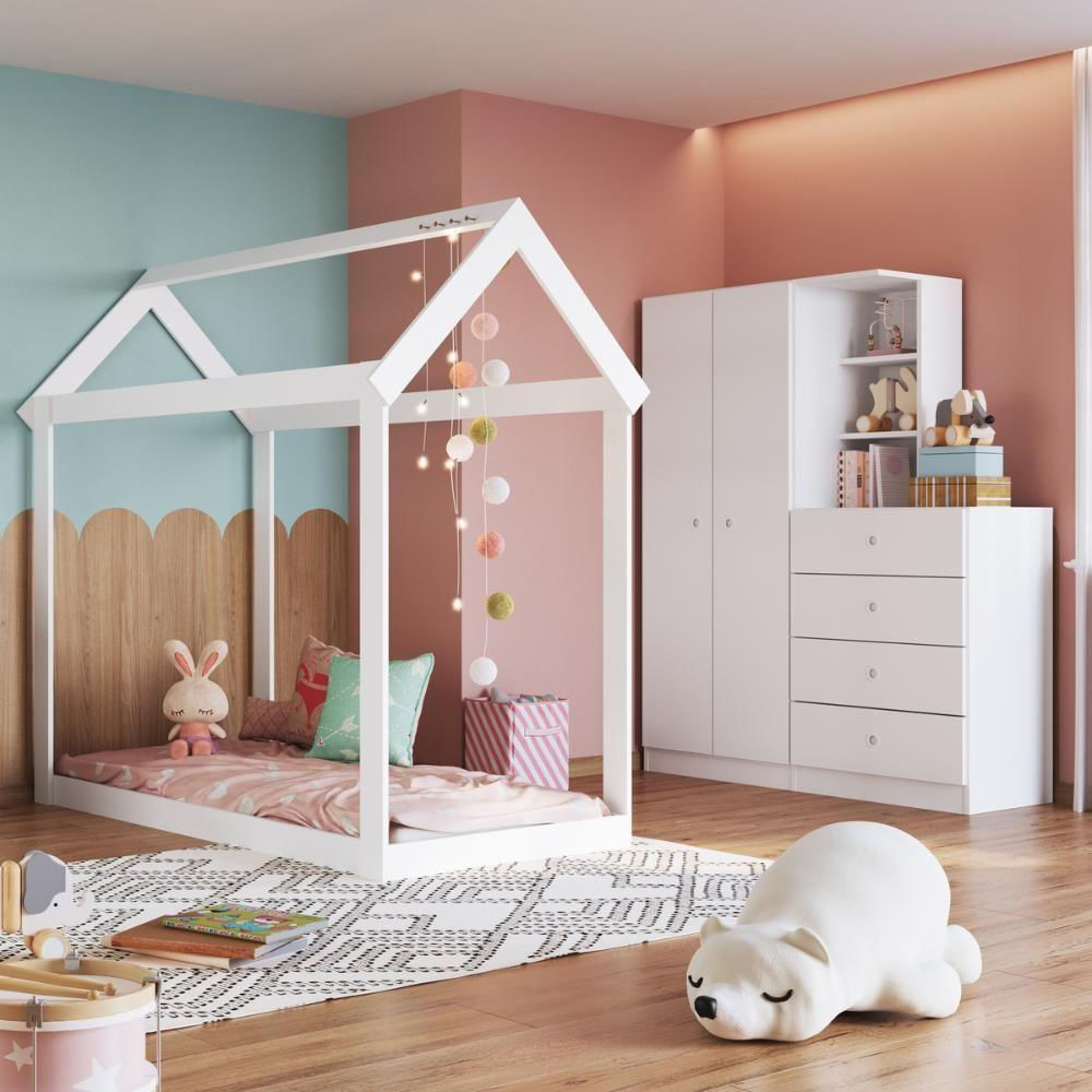 Quarto Infantil Completo Montessoriano Meu Fofinho Branco