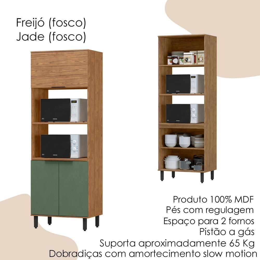 Torre Quente Mdf 3 Portas 80 Cm Tosc Tt001 Freijo Jade Mxm Freijo Jade