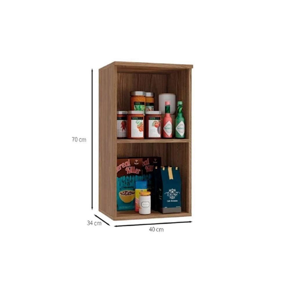 Armário Aéreo Cozinha Modulado Botanic M631 Com 1 Porta 40cm Nogueira - Kappesberg