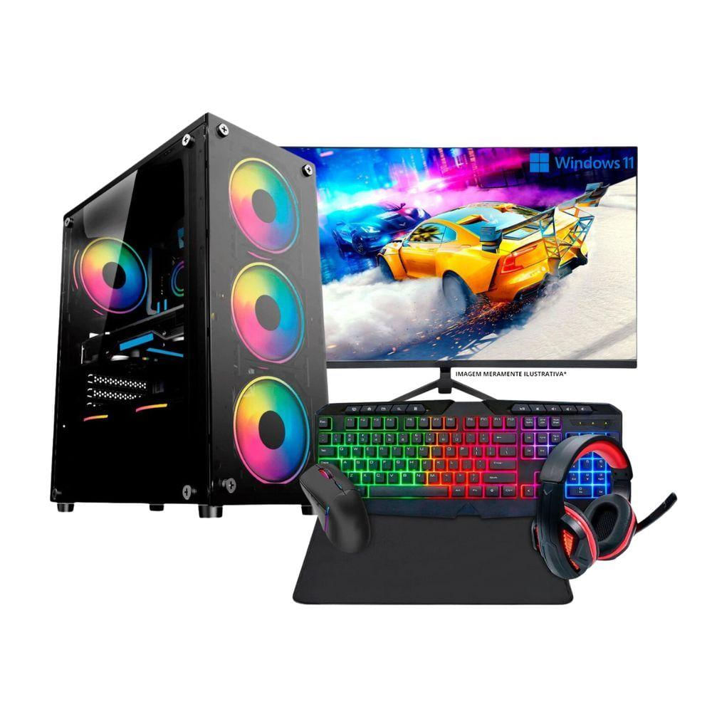 Pc Gamer Completo Intel Core I3 Placa De Vídeo Geforce Gtx 1650 4gb Ssd 1tb 16gb Ram Ddr3 Fonte 500w Monitor 23 75hz