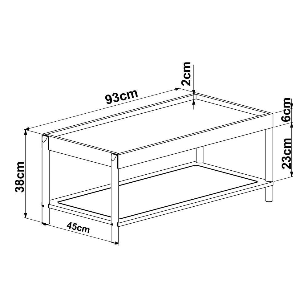 Mesa De Centro Retangular C- Prateleira 93cm Palhinha Pé Madeira Oslo Artesano | Hanover