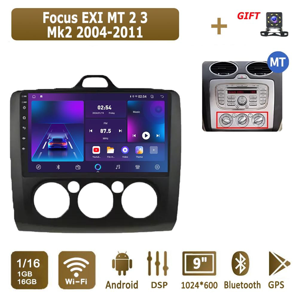 Rádio Automotivo Android Carplay para Ford Focus 2004-2011 1+16GB,MT / preto