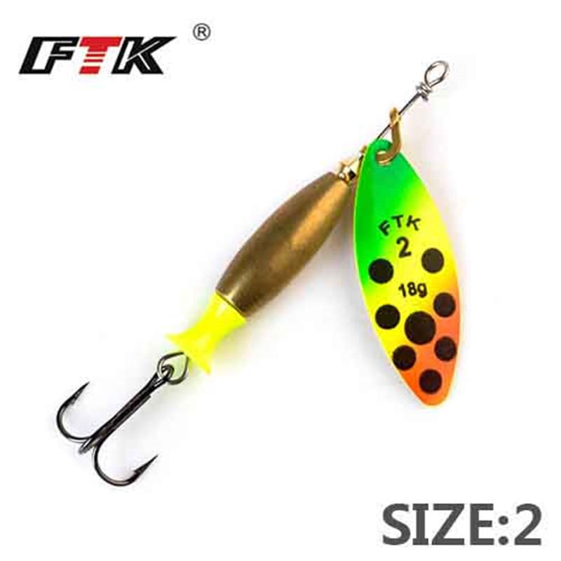 Isca de Pesca FTK 1PC Long Cast Tamanho 2-3 com Garatéias Pontos pretos coloridos-2