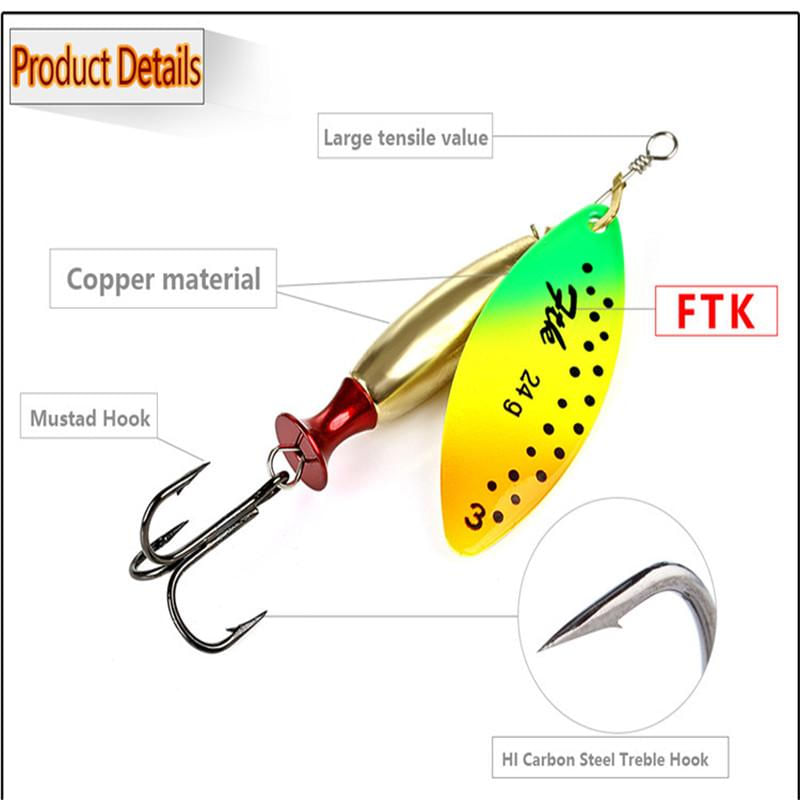 Isca de Pesca FTK 1PC Long Cast Tamanho 2-3 com Garatéias Pontos pretos coloridos-2