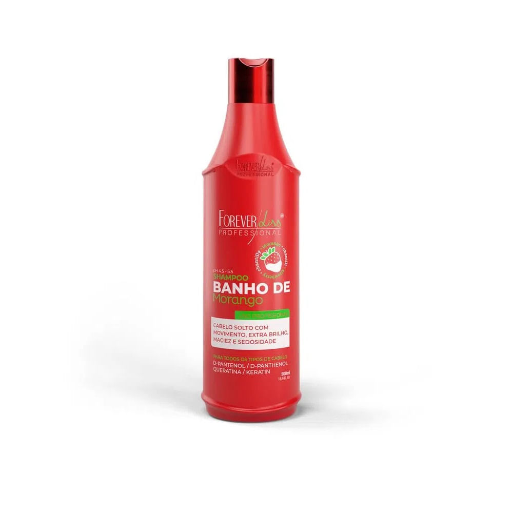 Shampoo Banho de Verniz de Morango Forever Liss 500ml