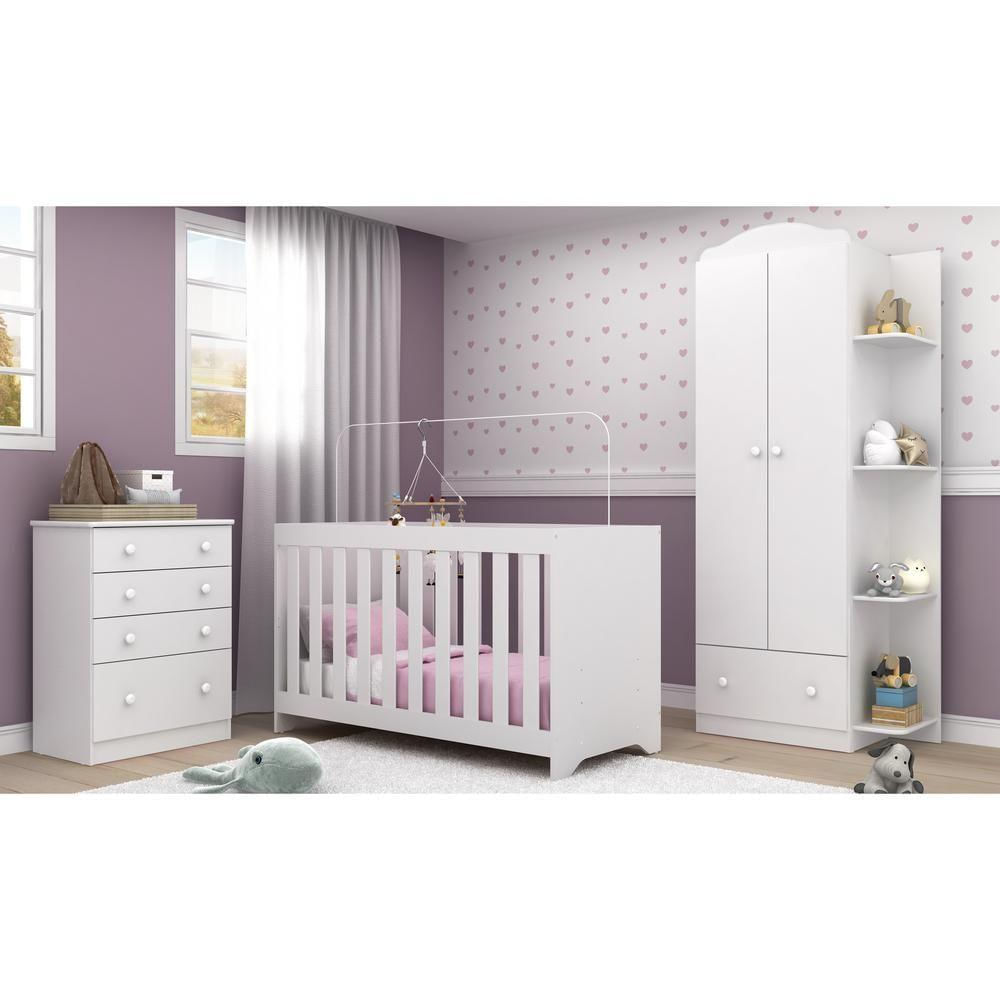 Quarto Infantil Berço 3x1 Roupeiro Cômoda Multimóveis