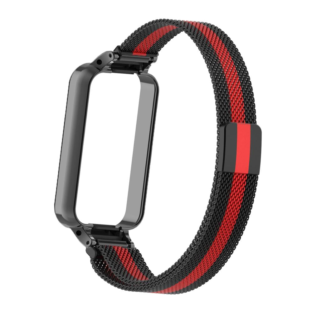 Pulseira de reposição magnética de aço inox para Amazfit Band 7 Para Amazfit Band 7 / preto,vermelho