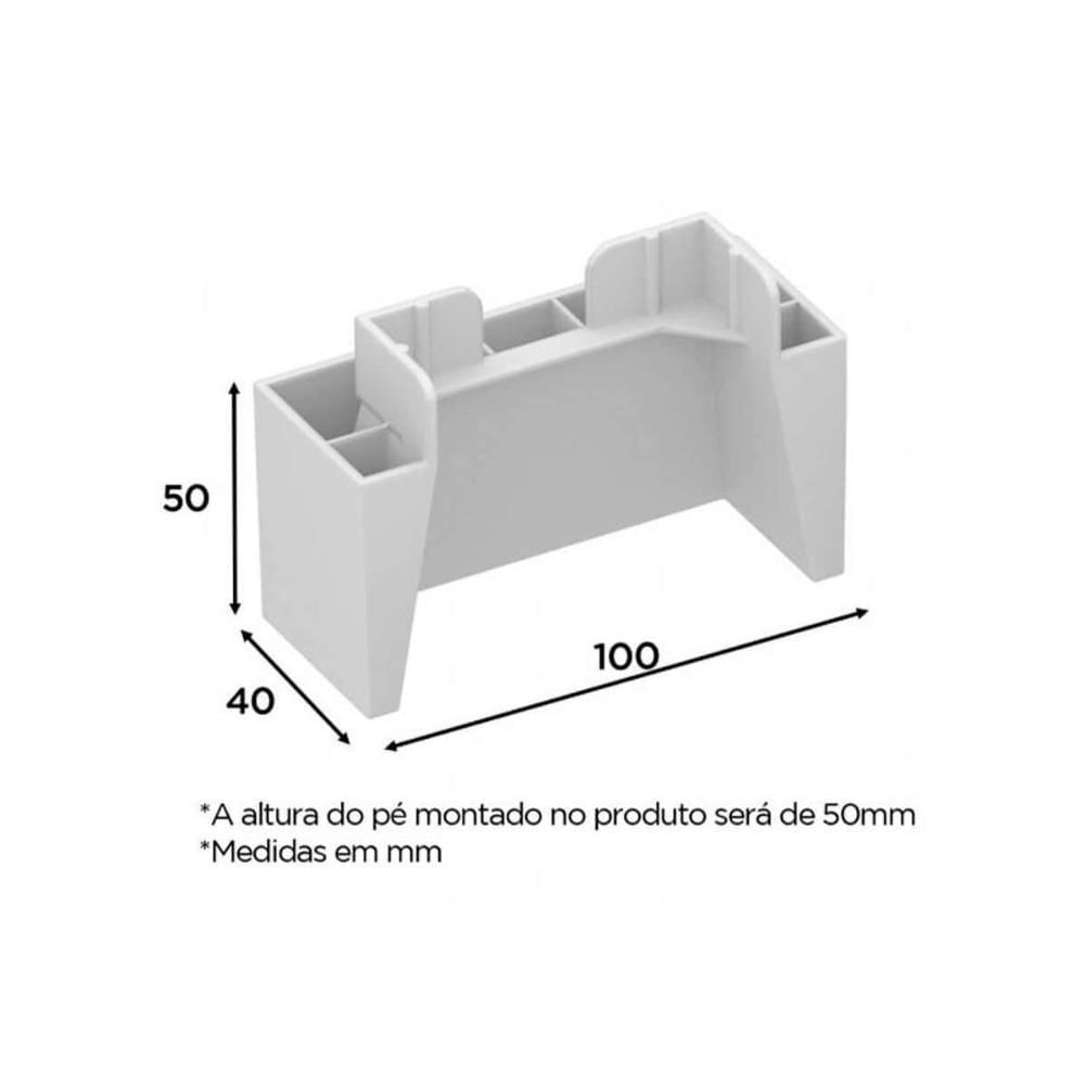 Módulo Cozinha Belize Kit Com 8 Pés Pvc Para Balcão De Cinza2 Aéreos + 1 Balcão + 1 Complemento