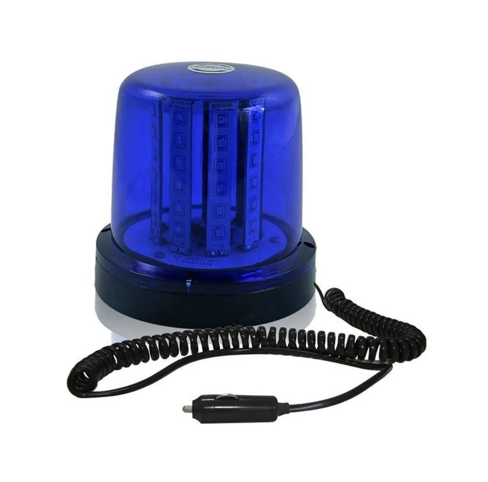 Giroled Giro Led Carro Moto Led Azul 12 / 24v Com Imã E Fio Espiral