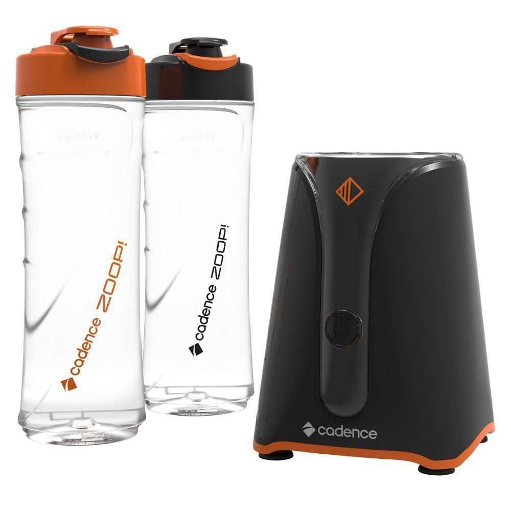 Blender Cadence Zoop Contraste 2 Jarras Preto Com Laranja 127 V