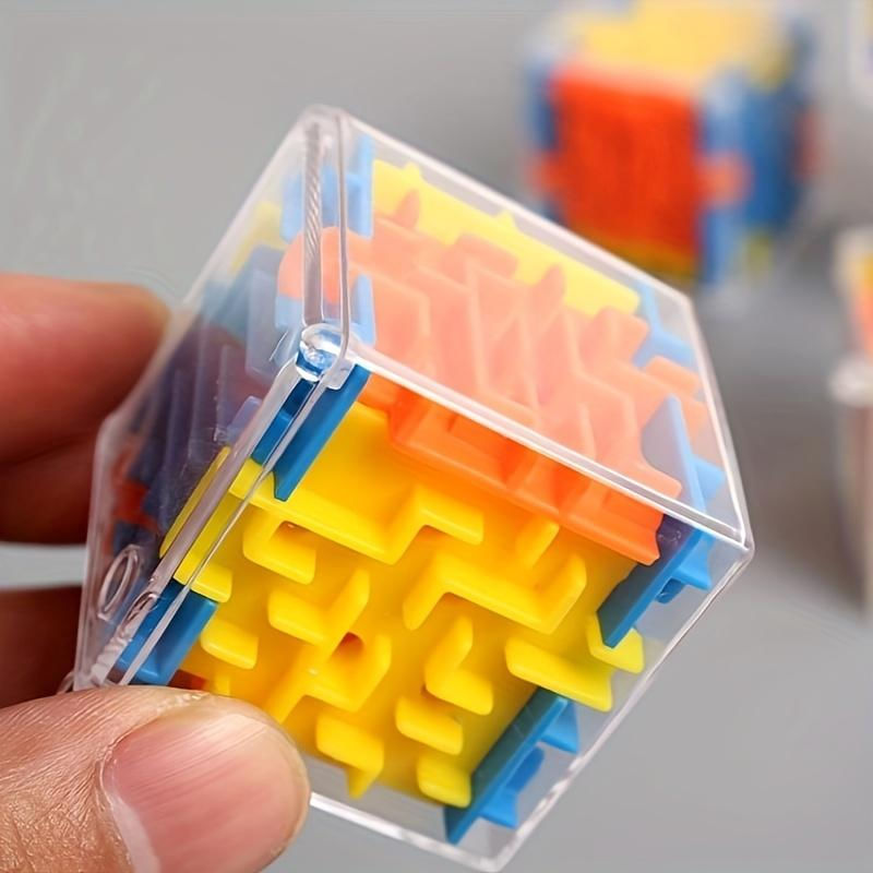 Quebra-Cabeça Cubo Maze 3D Transparente com Bola - Brinquedo Divertido para Crianças