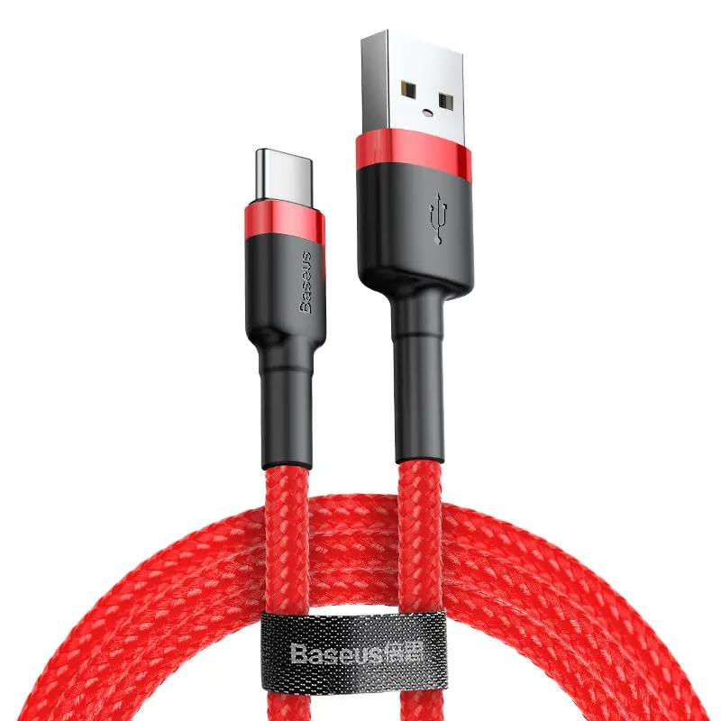 Cabo USB Baseus Cafule para Micro 2.4A Carregamento Rápido 0.5m / vermelho