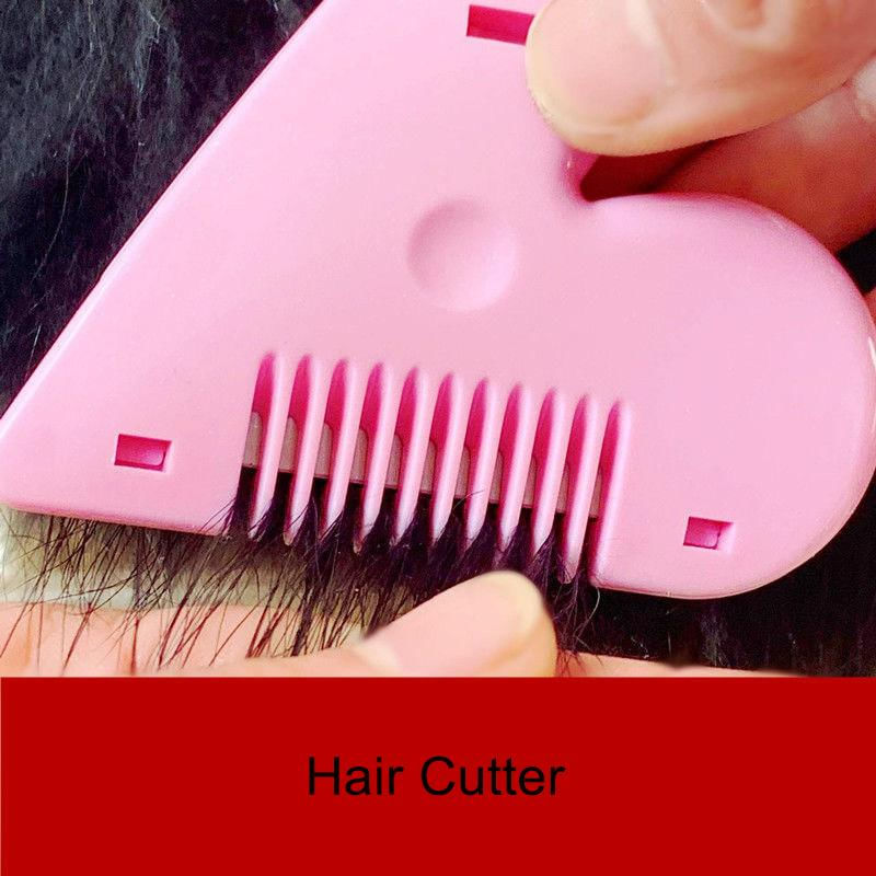 Cortador de Cabelo em Forma de Coração com Pente para Remover Franja 1 peça / rosa