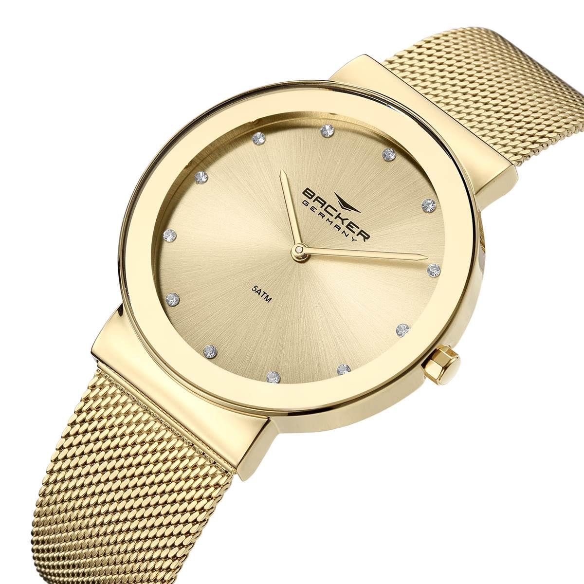 Relógio Backer Feminino Ref: 14027145f Ch Fashion Dourado