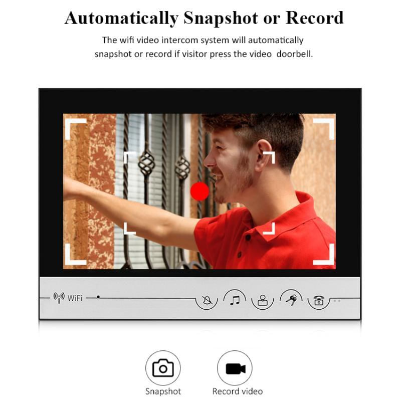 Intercom de Vídeo WiFi com Monitor de 9 polegadas e Câmera de Campainha