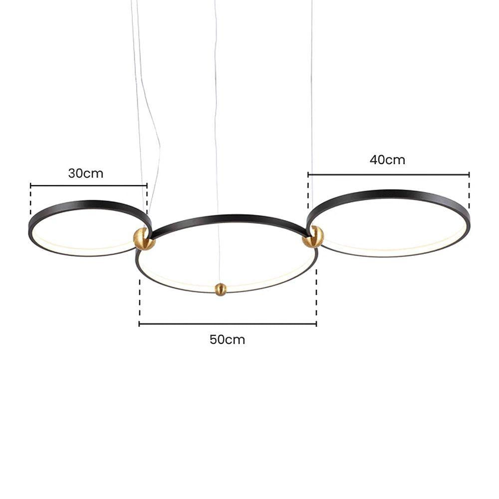 Lustre Pendente Skylight Circles 3076 Preto-dourado Led Bivolt Preto-dourado