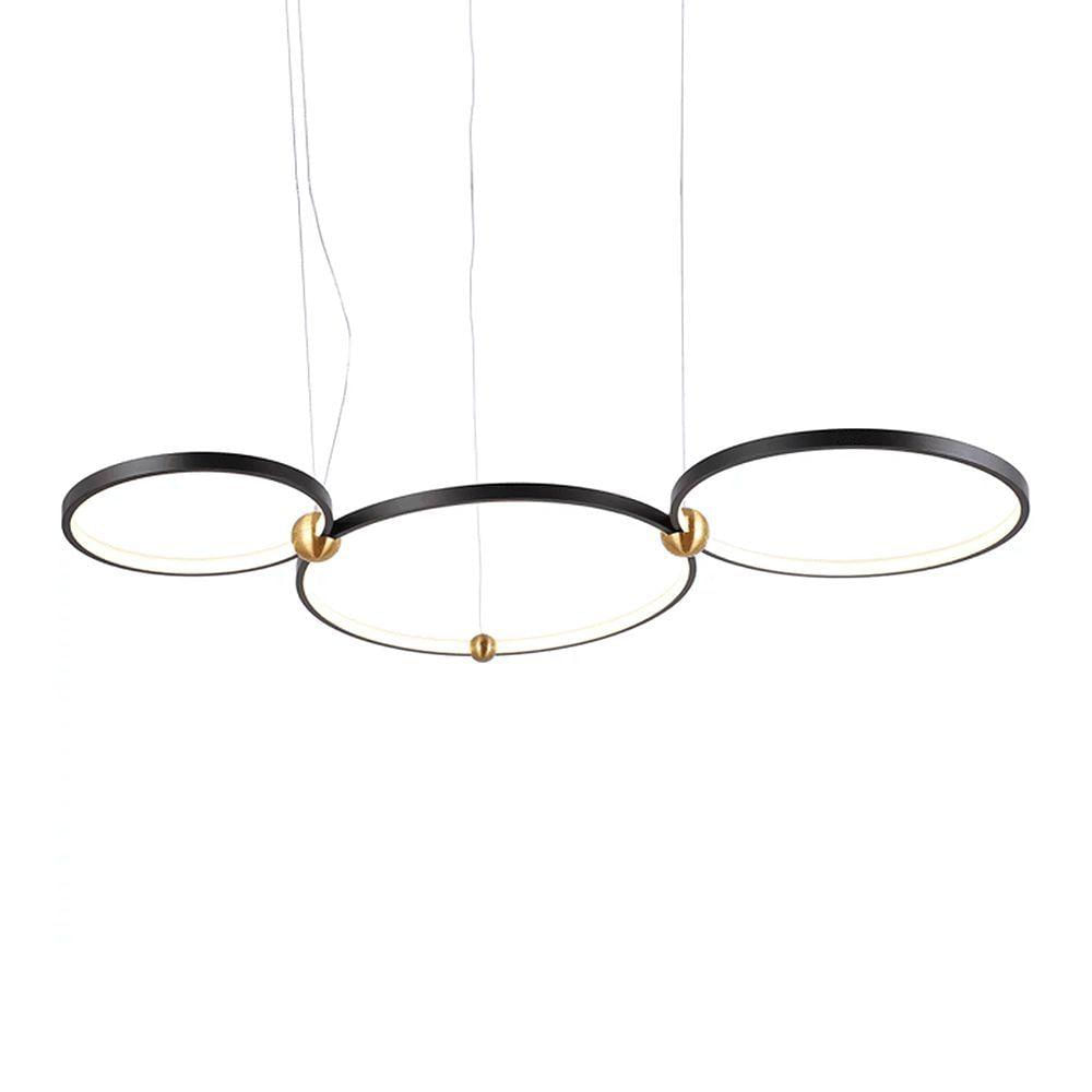 Lustre Pendente Skylight Circles 3076 Preto-dourado Led Bivolt Preto-dourado