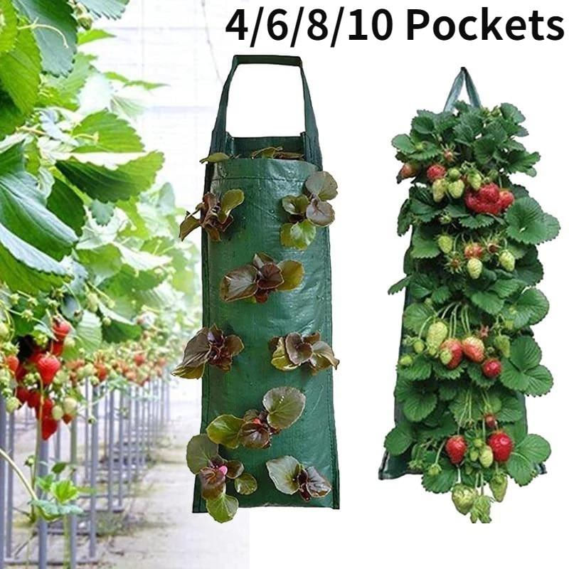 Sacos de Plantio Verticais para Jardim com 4/6/8/10 Bolsos