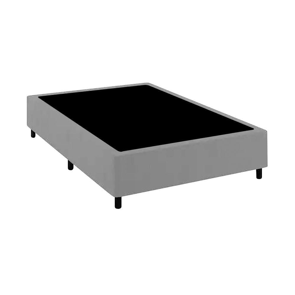 Base Cama Box Casal Comum Cinza