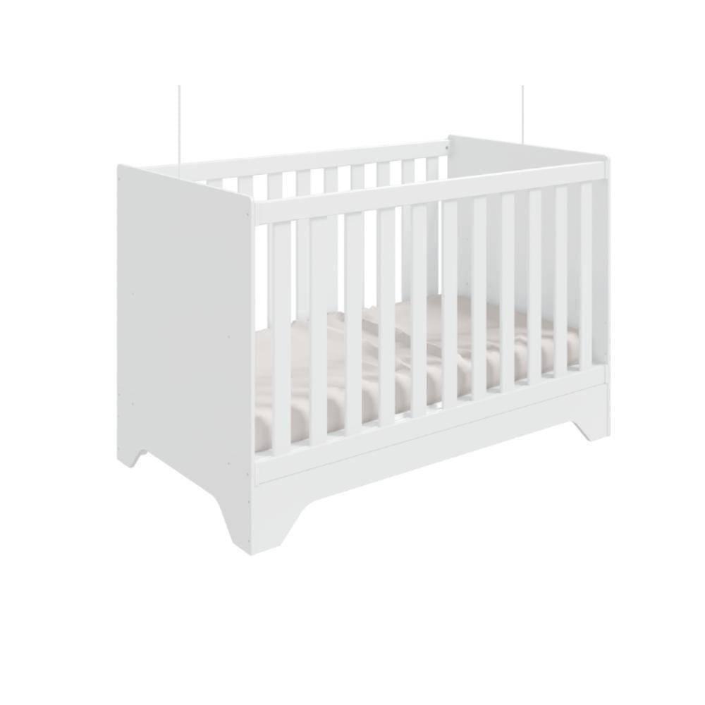 Berço Peroba Popy Retrô Americano Branco Mini Cama Infantil Branco