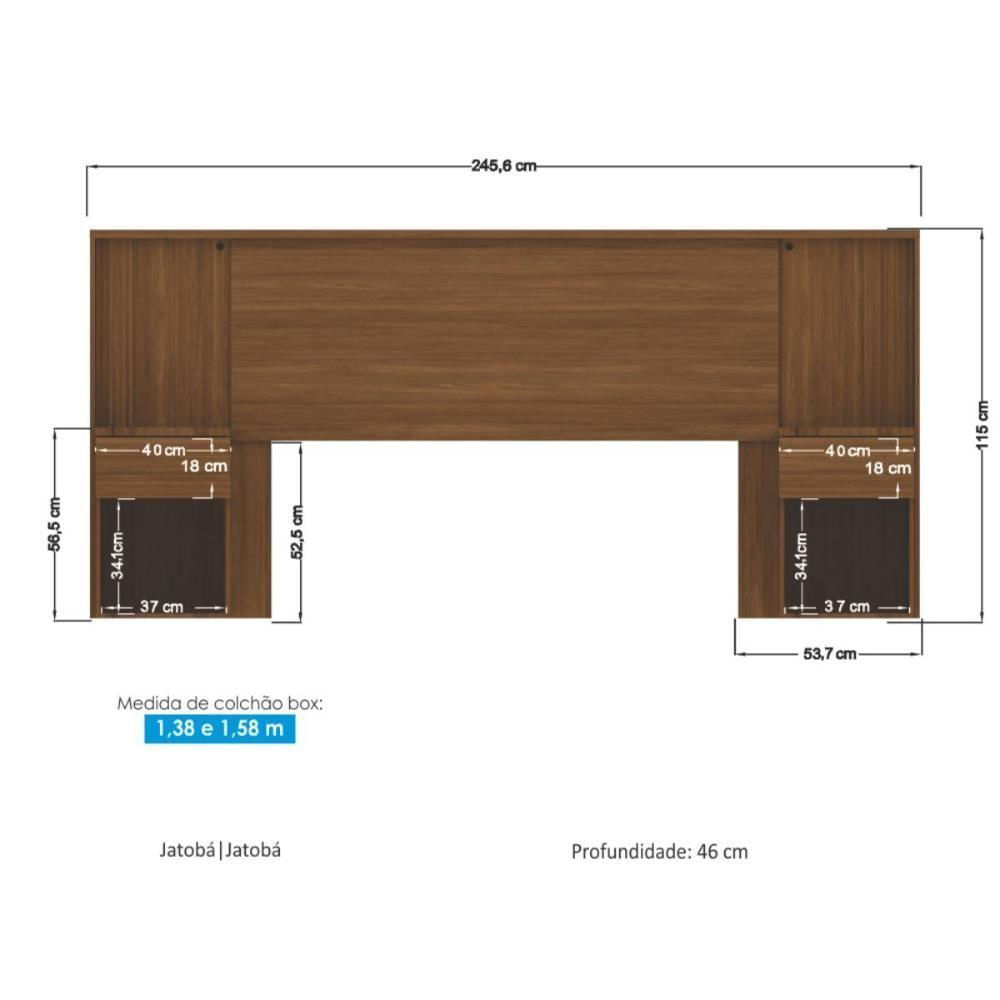 Conjunto Quarto Completo Com Espelho Xangai Jatoba