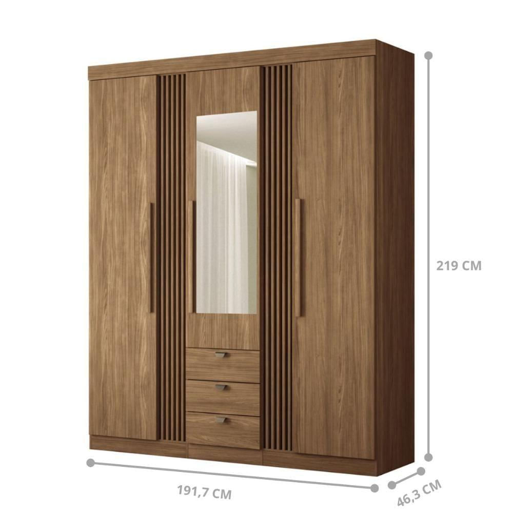 Conjunto Quarto Completo Com Espelho Xangai Jatoba