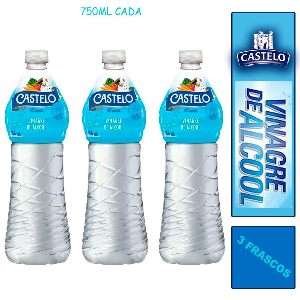 3 Vinagre de Alcool Castelo Branco Frasco 750ml