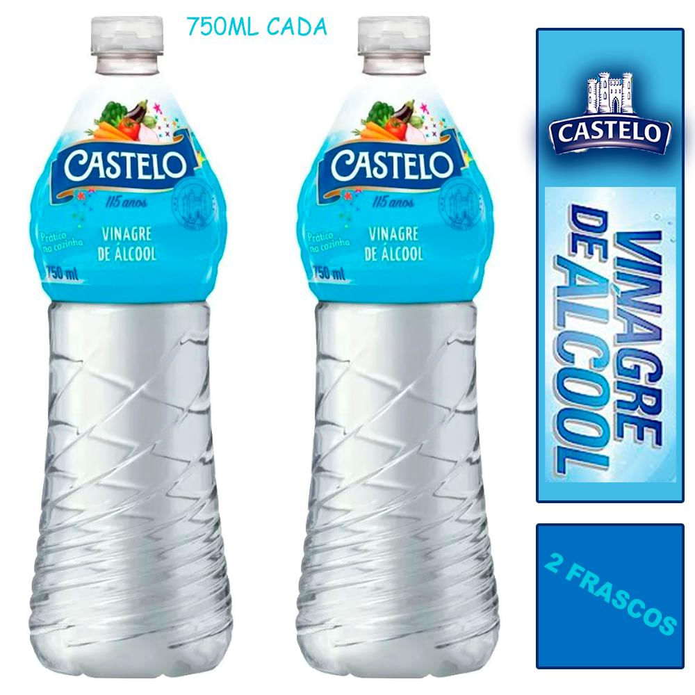 2 Vinagre de Alcool Castelo Branco Frasco 750ml