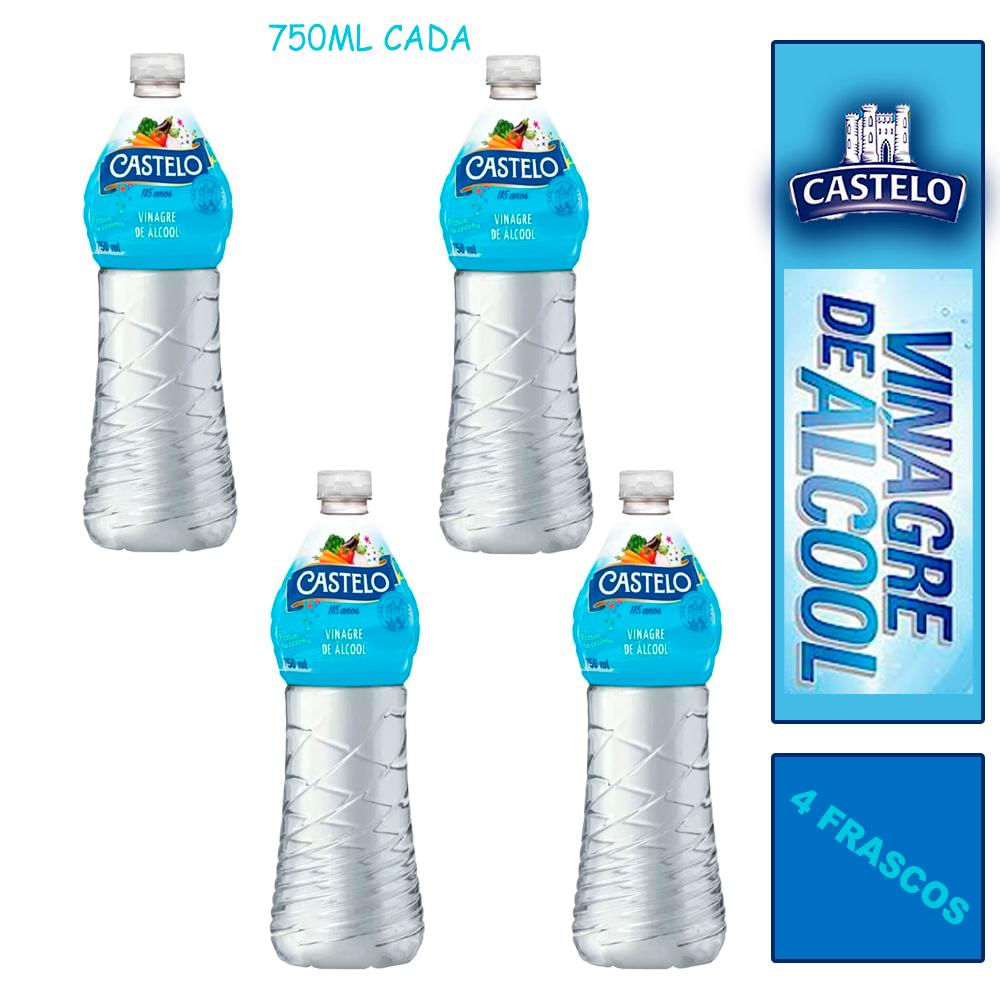 4 Vinagre de Alcool Castelo Branco Frasco 750ml