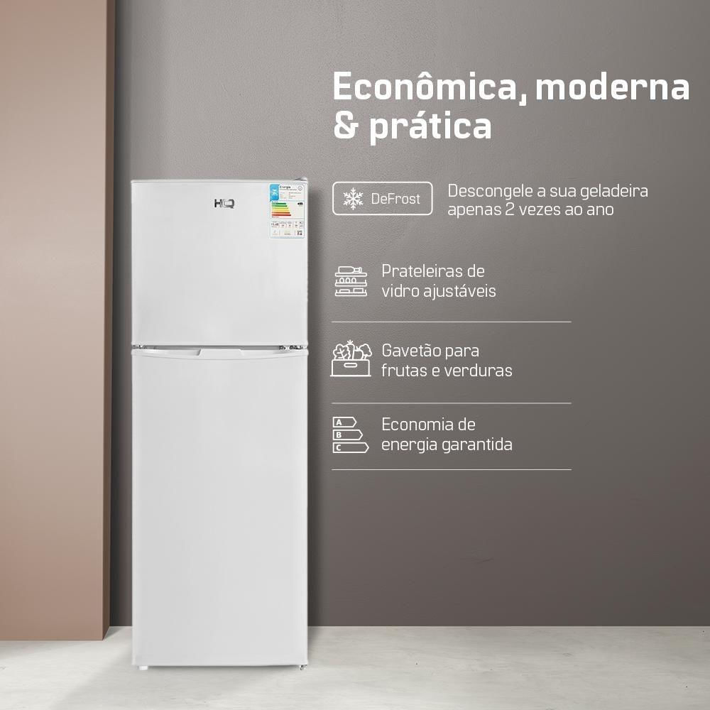 Geladeira Refrigerador Compacto HQ Defrost 150 Litros HQ-150RDF Branco 110V