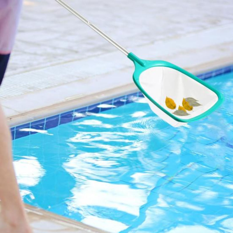 Rede de Limpeza de Folhas para Piscina com Cabo Longo e Malha Fina 1 Conjunto