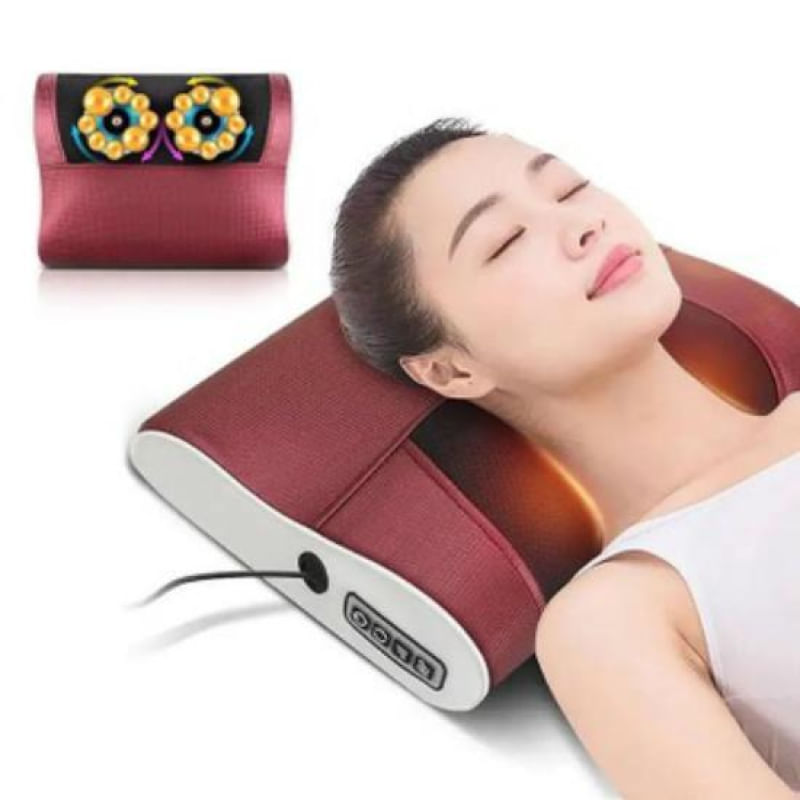 Travesseiro de Massagem Shiatsu com Calor Infravermelho Plug US / azul