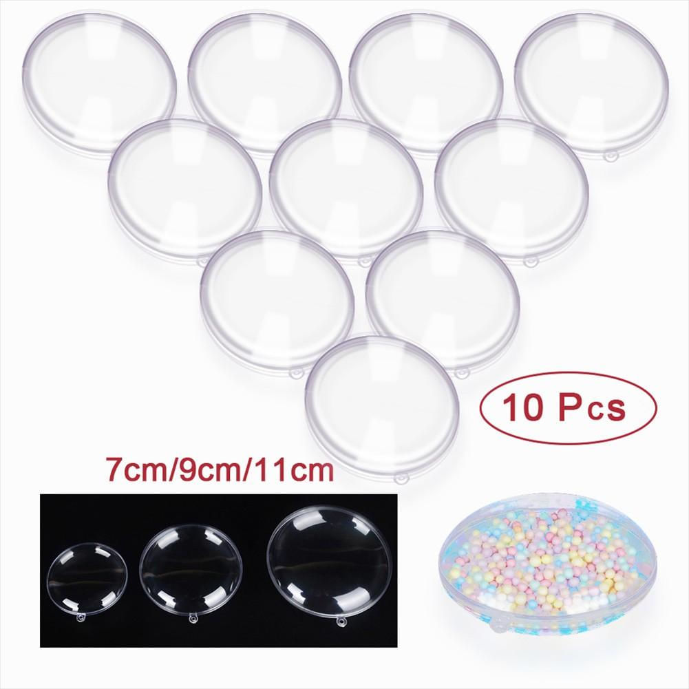 10 peças de Bolas Transparentes para Decoração de Natal
