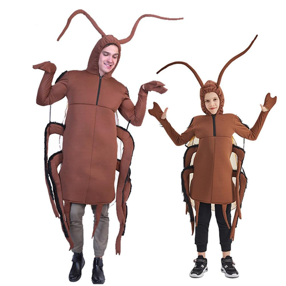 Fantasia de Cockroach para Adultos e Crianças para Carnaval e Halloween Adulto / marrom