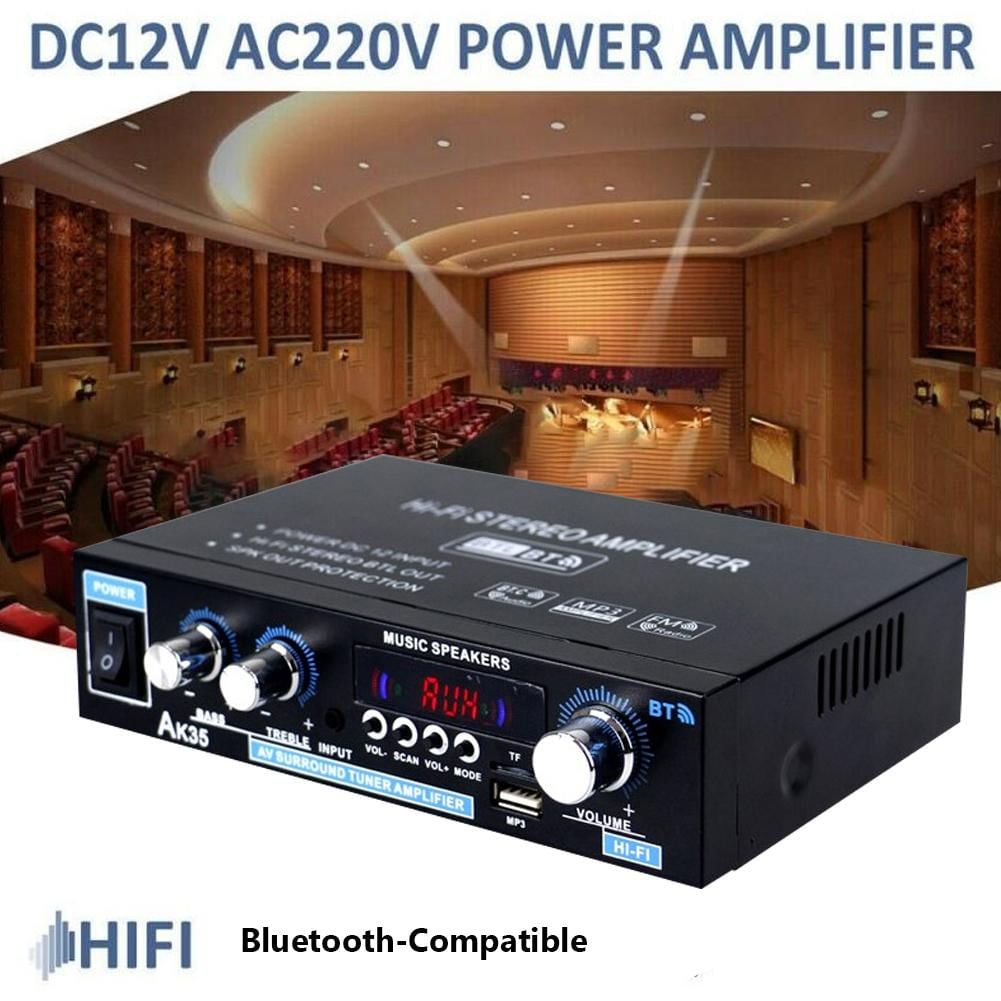 Amplificador Digital HiFi 800W com Bluetooth e Controle Remoto Plugue US