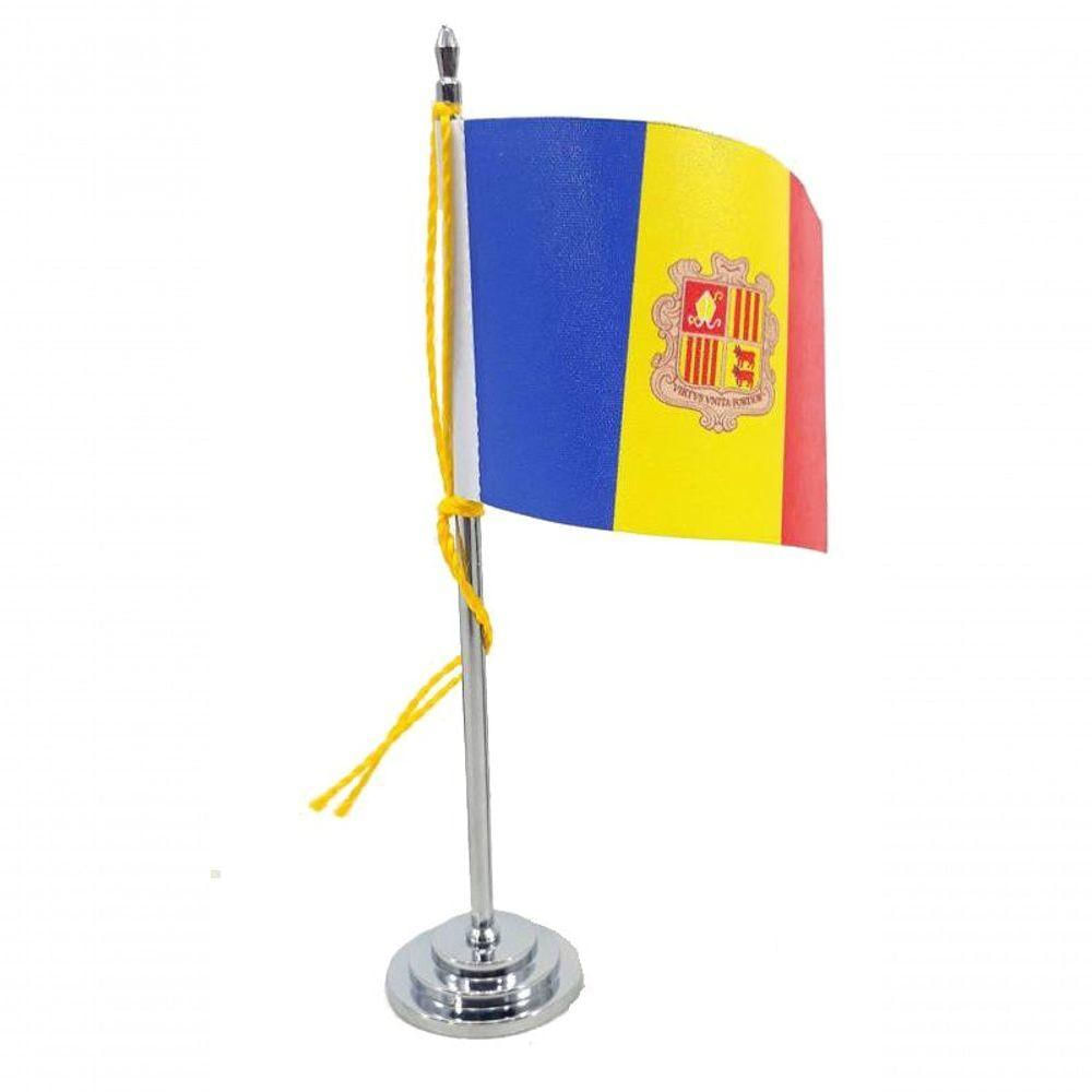 Mini Bandeira De Mesa Andorra 15 Cm Poliéster