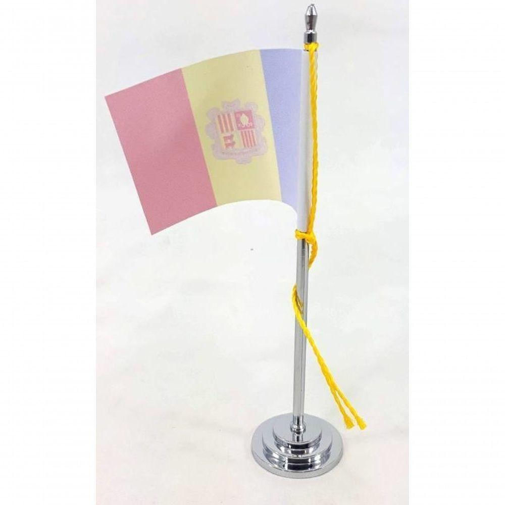 Mini Bandeira De Mesa Andorra 15 Cm Poliéster