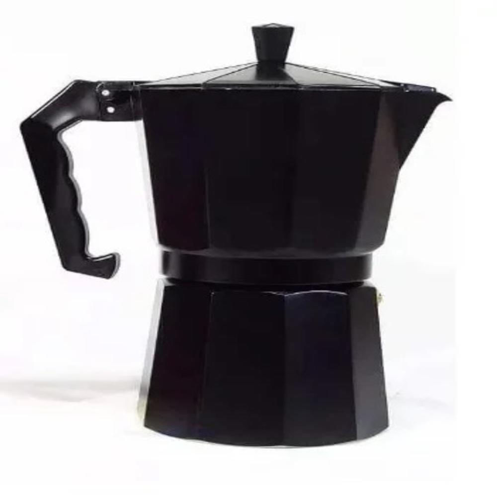 Cafeteira Italiana Preta Grande 12 Xicaras Premium Italia Cafe Expresso Manual Moka Em Aluminio