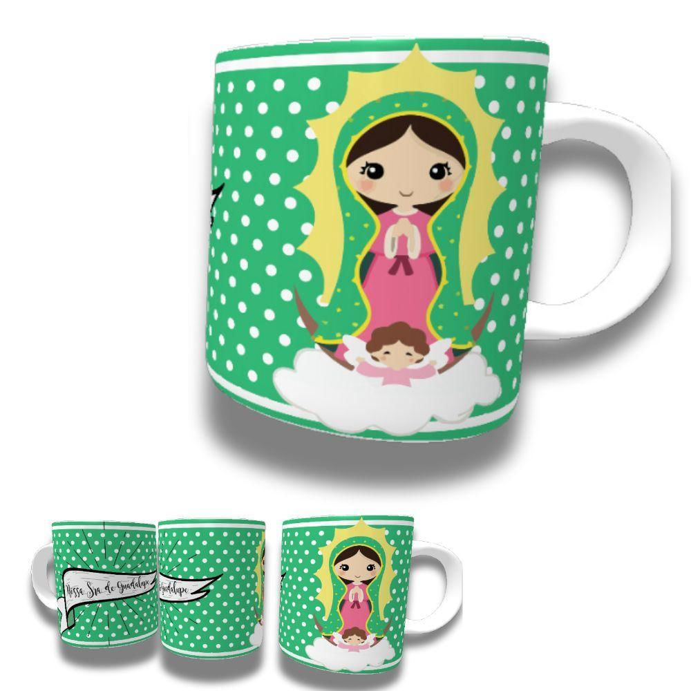 Caneca De Porcelana 325ml Santos Católicos Decorada Nossa Senhora Da Guadalupe 2