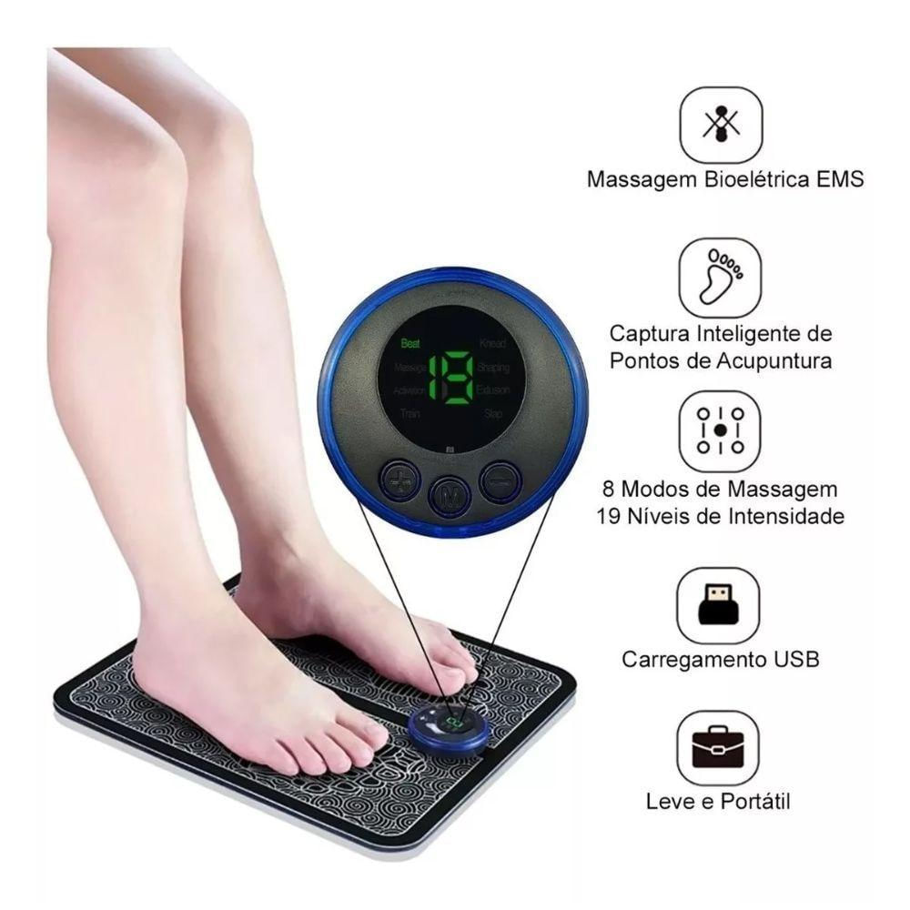 Massageador Ems Magnético Para Pés E Pernas Relaxamento Profundo