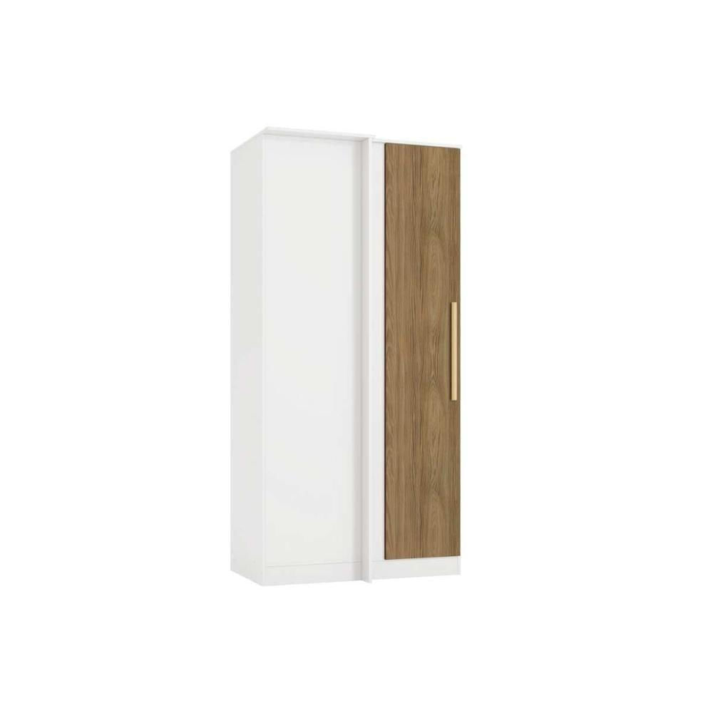 Modulado De Quarto Guarda Roupa Canto Reto C- 1 Porta N530 Adapt Branco-nogueira