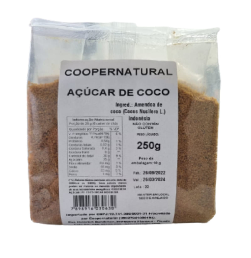 Açúcar de Coco Coopernatural 250g