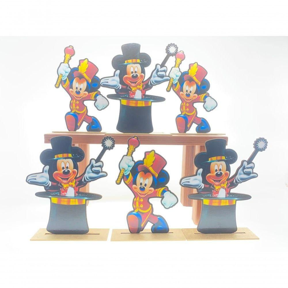 Kit Display De Mesa 6 Peças Para Festa Mickey Circo Mdf