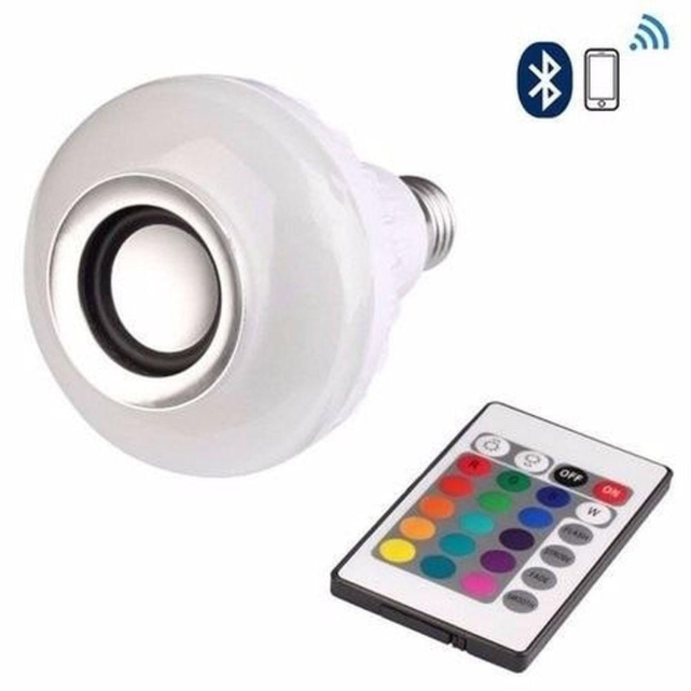 Lâmpada Led Caixa De Som Bluetooth Musical Com Controle Rgb