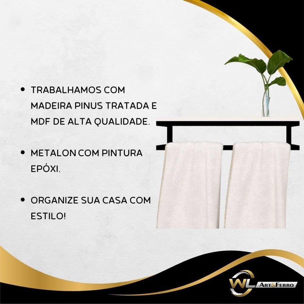 Toalheiro Para Banheiro Mdf Branco 50cm