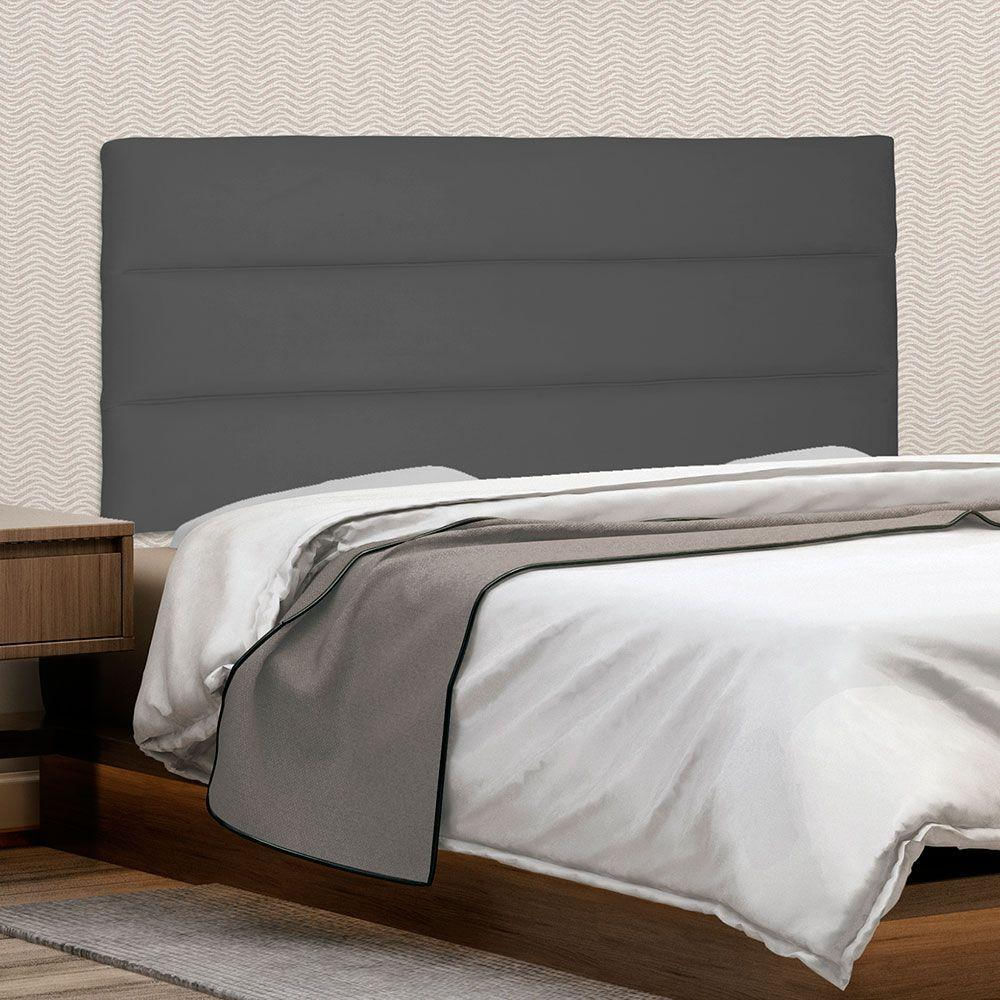 Cabeceira Painel Casal 1,40m La Italiana Suede Cinza